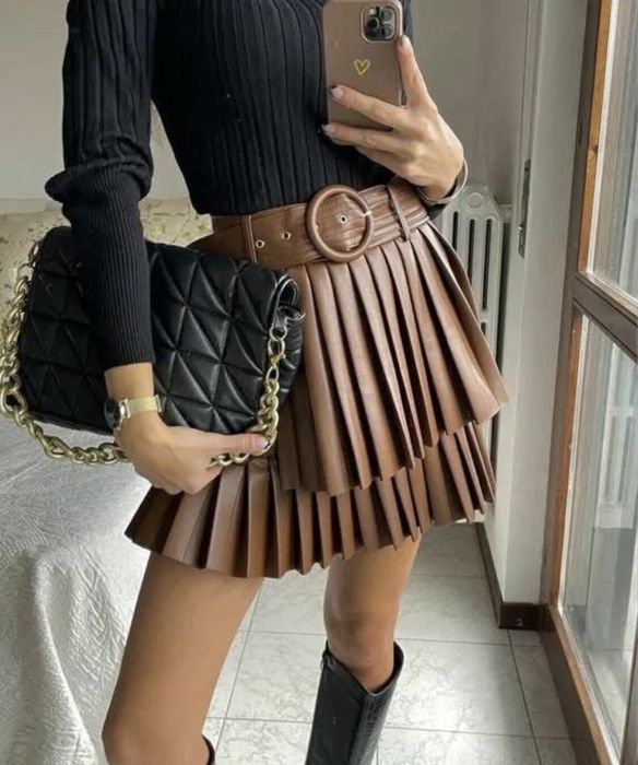 Кожена пола Zara