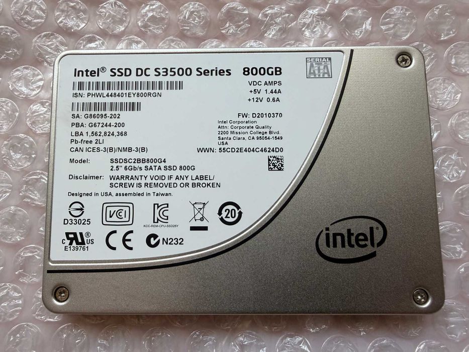 Intel 800GB SATA SSD – 87% Health, DC S3500 серия,  диск, сървъри, SSDSC2BB800G4