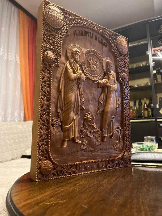 Икони - Дърворезба връху масивна дървесина, Алуминий, Мрамор !
