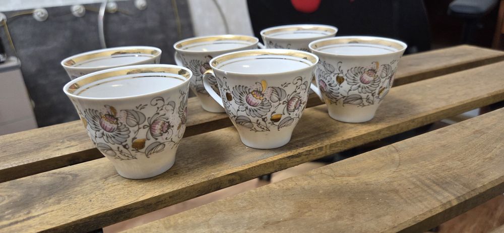 Фарфор, тонкостенный, 6 кофейных чашек