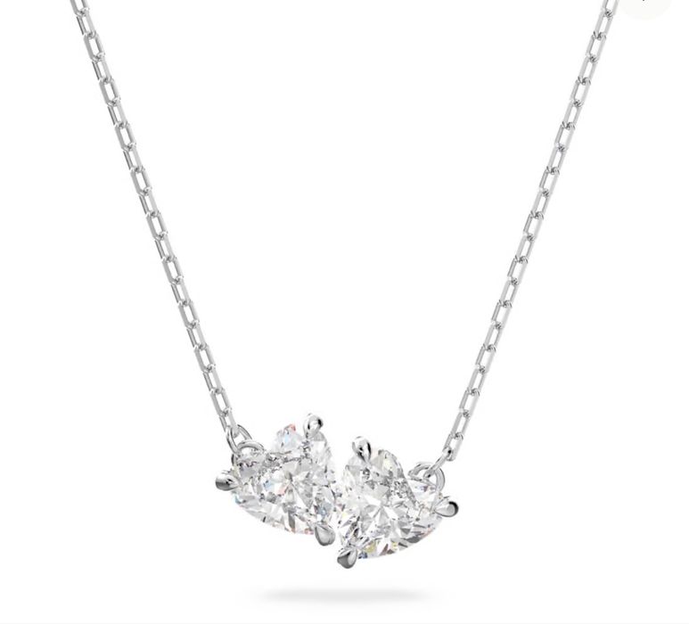 Swarovski Колие- Heart, White, rhodium plated със сертификат