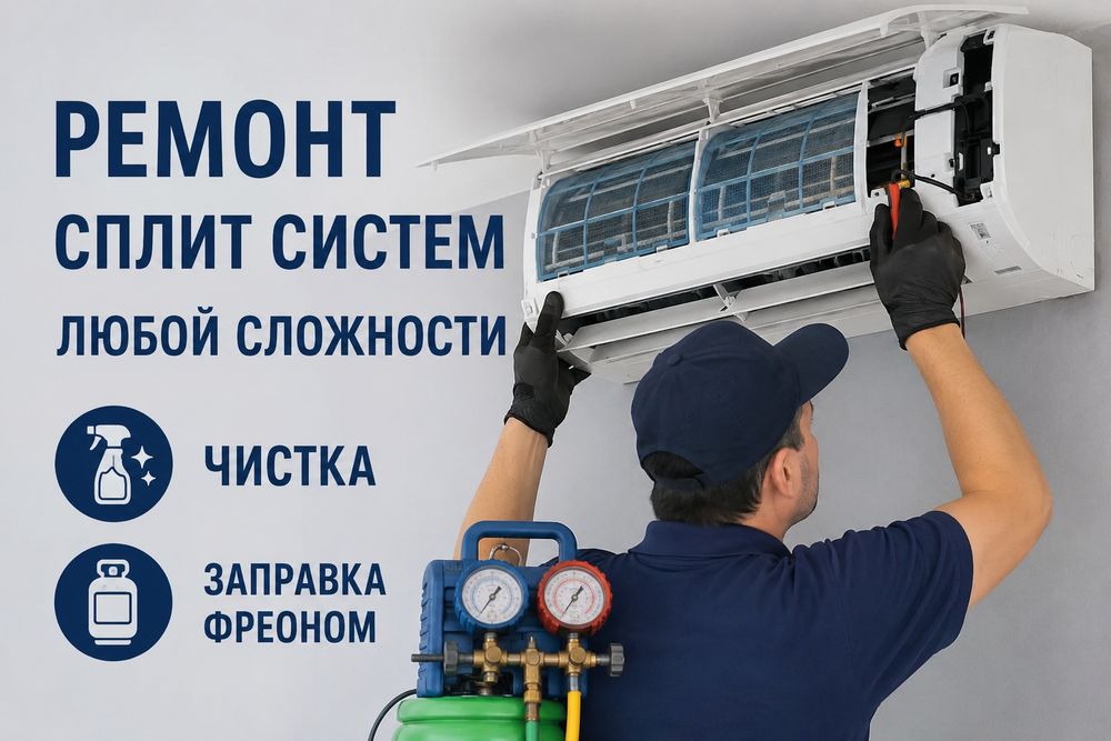 Чистка Ремонт сплит систем