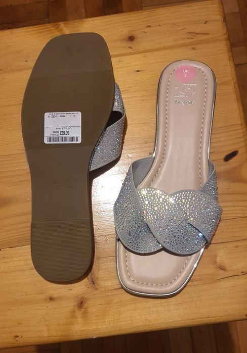 Șlapi / saboți Dune London – mărime 38 Culoare argintiu
