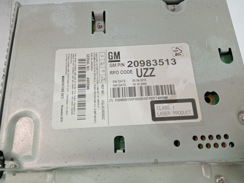 Radio cd player 20983513 Opel Astra J