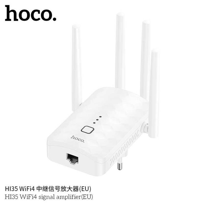 Hoco HI35 Wi-Fi4 300Mbps Репитер Усилитель Сигнала Repeater
