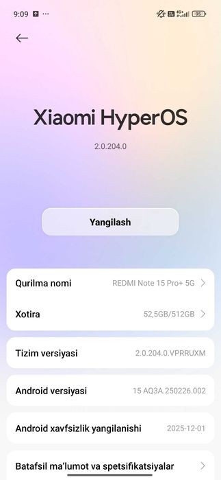 Redmi Note 15 pro plus global 512gb