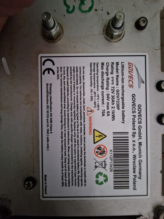 Baterie 2.1kwh 72V 30Ah scuter triciclu scooter GOVECS KUBA Volta