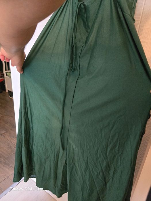 Тъмнозелена официална дълга рокля