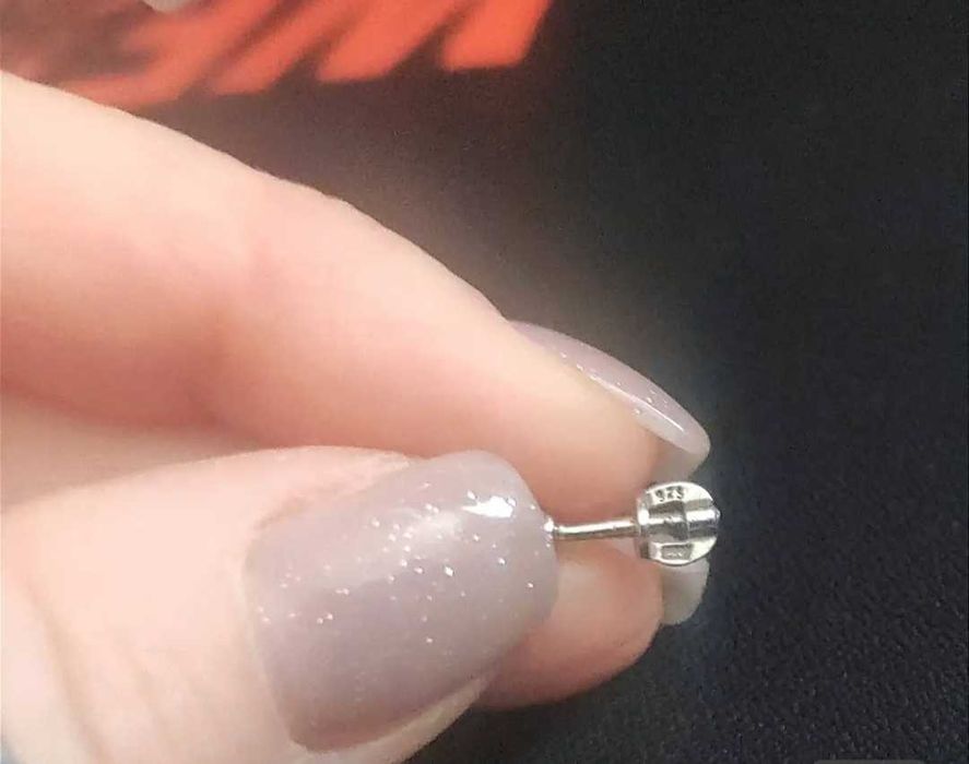 Пусеты. Серебро. Сапфир