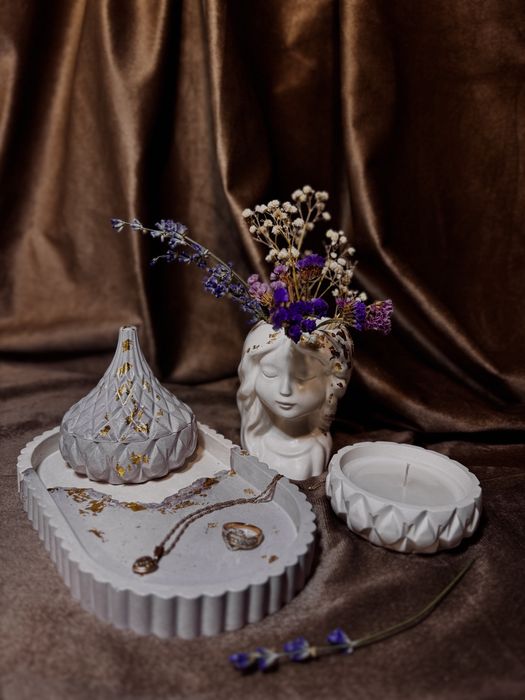 Подарочные наборы из гипса , свечи