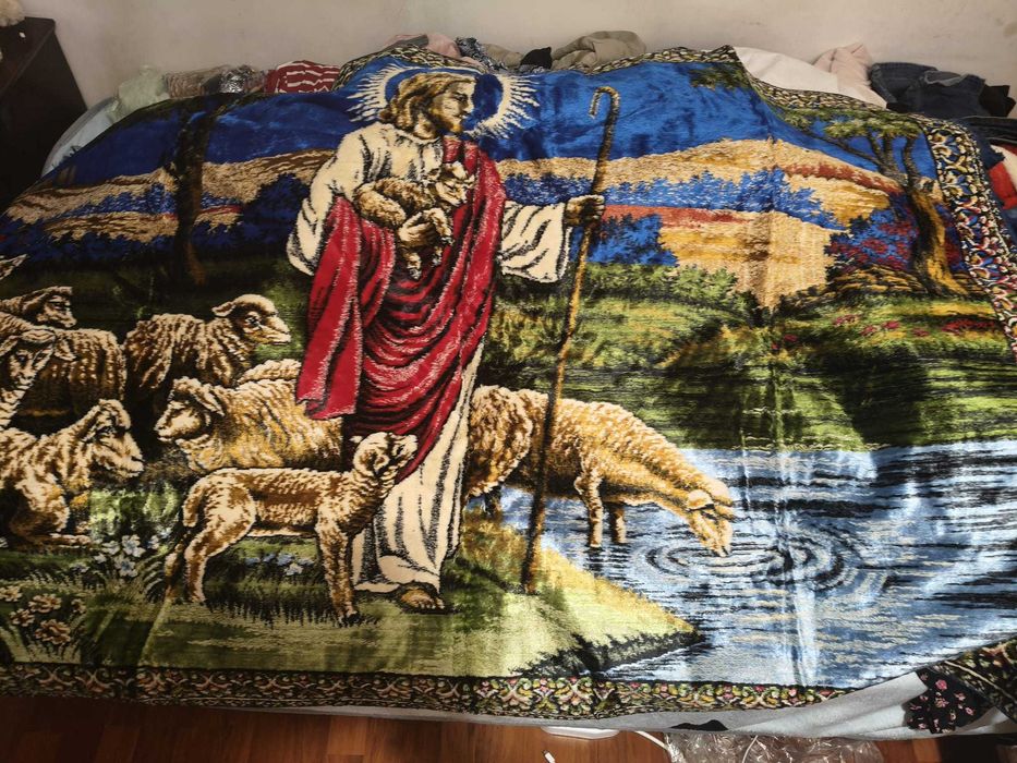 Carpeta cu Isus pastor in stare impecabila - 1970