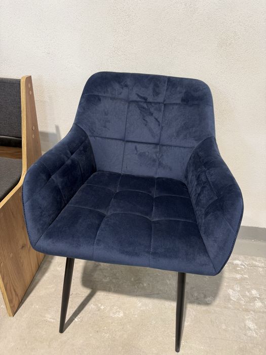 Scaune dining din catifea-set 4 bucati(2 albastre+2 verzi) sau set 2