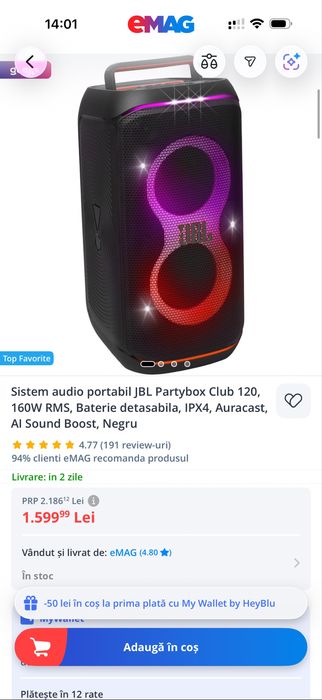 Jbl partybox boxa portabila