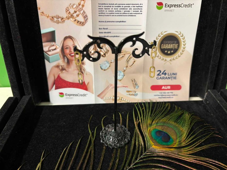 Cercei aur 14k 1.15g (B.61480-Tatarasi) Garantie 2 ani-575 lei
