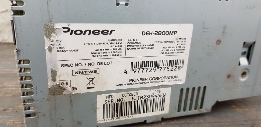 Radio-Cd Casetofon Pioneer Deh 2800mp Mp3 50wX4