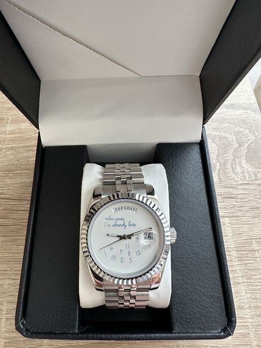 Часовник Seiko Mod Datejust Who cares I’m already late NH35