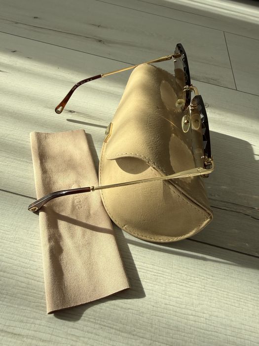 Chloé слунчеви очила CE142S Scalloped Gold Brown оригинал