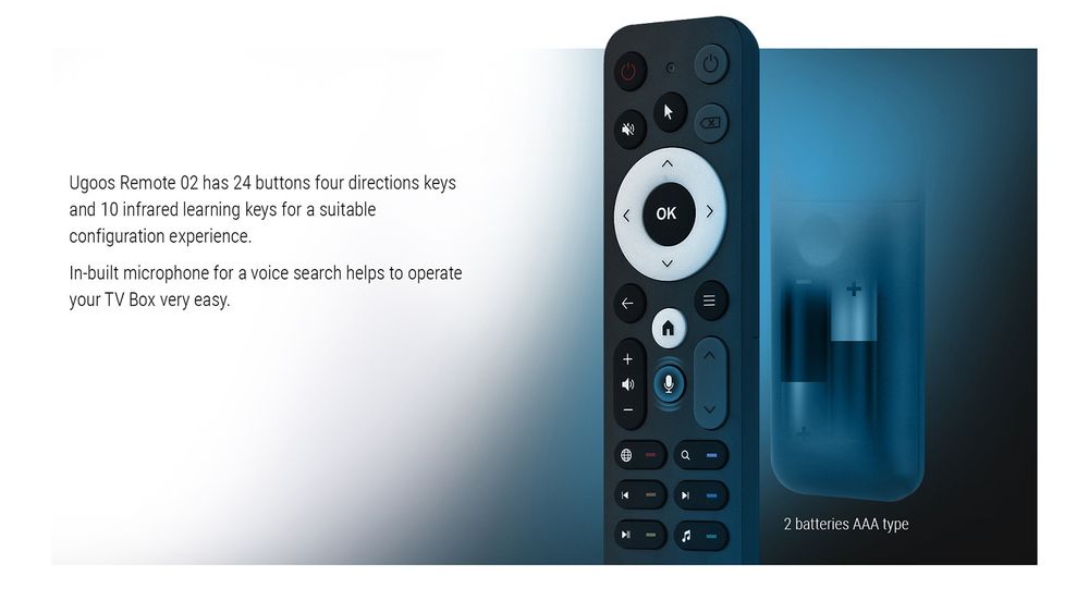 Ugoos UR-02 Bluetooth-пульт аэромышь  голосовой для Android  Приставок