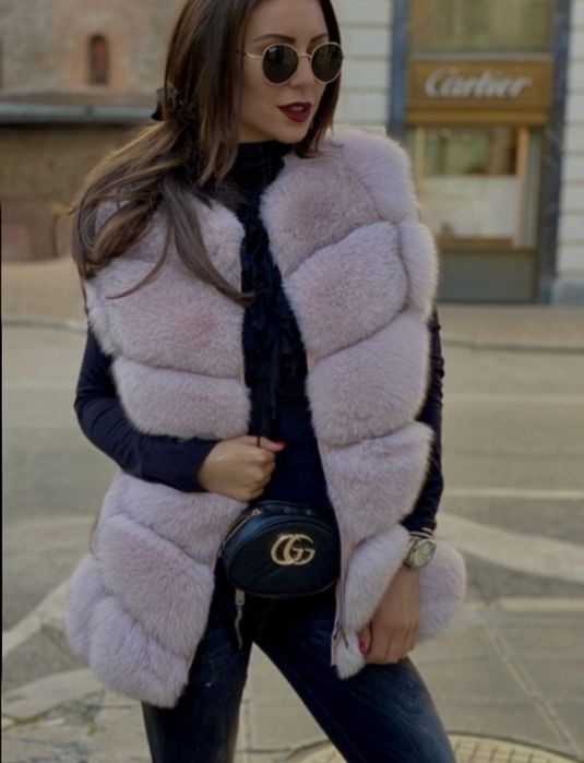 Намаление! Дамски елек от естествен косъм