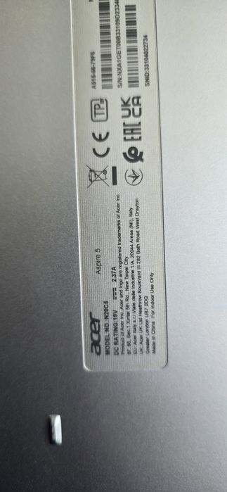 Laptop Aspire 5 A515  generatia 11 i7 ssd  2T  15.4 stare 9/10