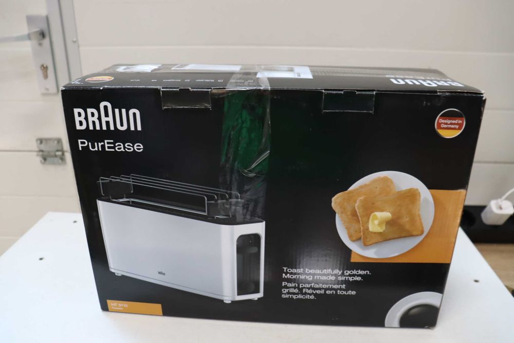 Тостер Braun HT3100WH с 1 слот и 7 нива на изпичане, 1000 W, бял