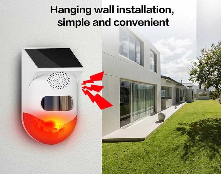 Tuya WiFi соларен външен PIR алармен датчик движение със сигнализации