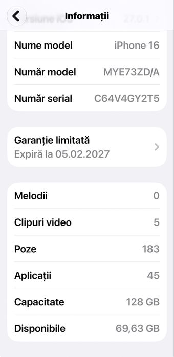 Iphone 16, black, 128 GB