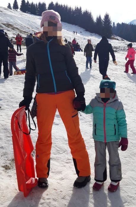 Geaca lunga puf rata+blana naturală