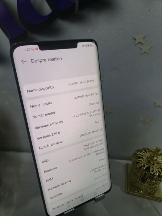 Hiawei Mate 50 PRO 5G 256GB 8GB Ram Duos.Preṭ fix!