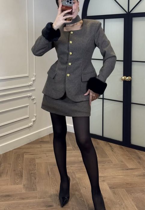 Костюм двойка серая