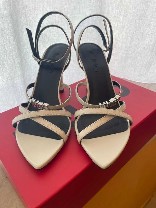 HUGO елегантни сандали с тънък ток Естествена кожа номер 38