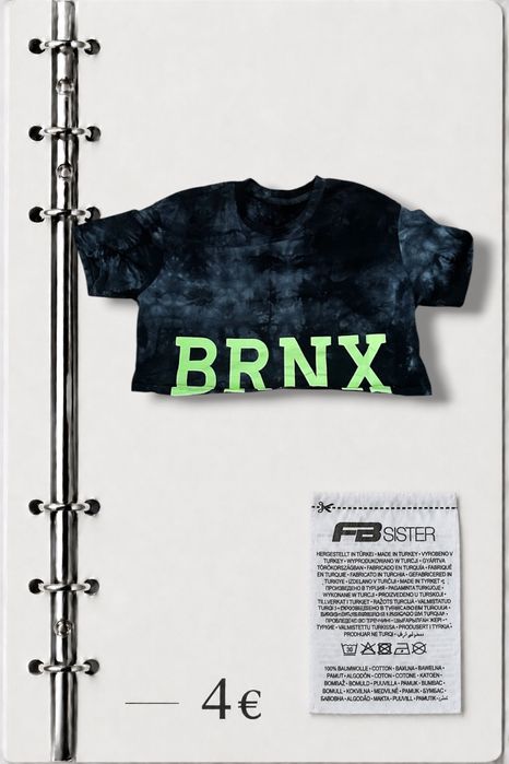 Черна къса блуза BRNX
