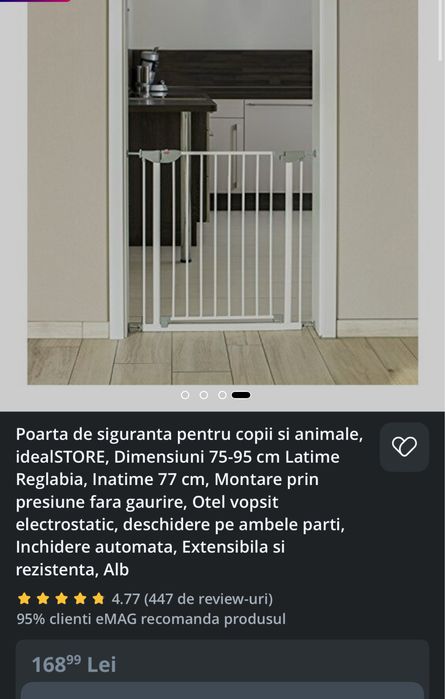 Poarta de siguranta pentru copii si animale