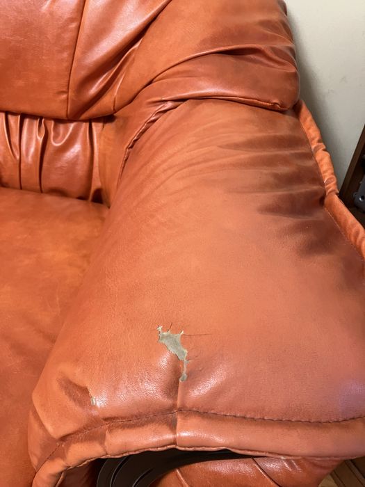 Canapea extensibila piele portocaliu