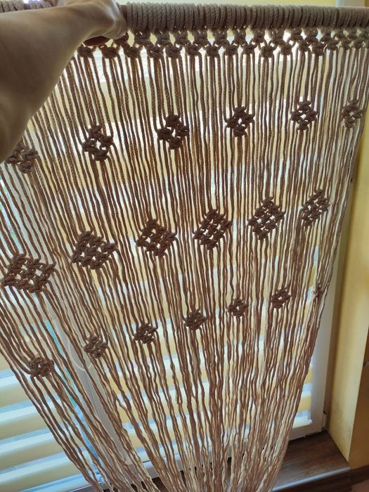 Бохо Макраме Завеса Ръчно Изработена Нова