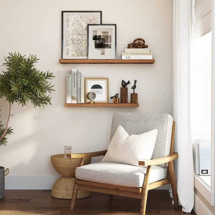 Raft de perete, Songmics, 80 × 20 × 3,8 cm, nuc