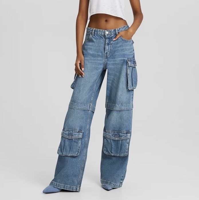 Новые джинсы Bershka широкие карго