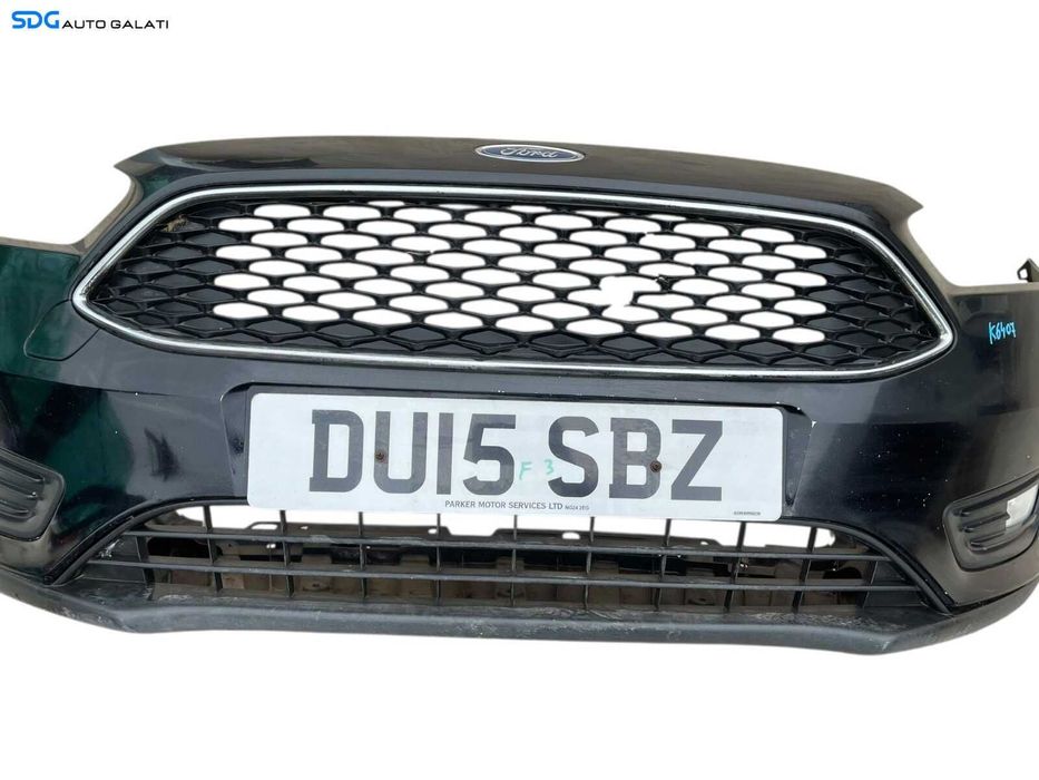 Bara Spoiler Fata Completa cu Grile Sigla si Emblema Ford Focus 3 FL Facelift 2014 - 2018 Culoare FF Panther Black [K6407]
