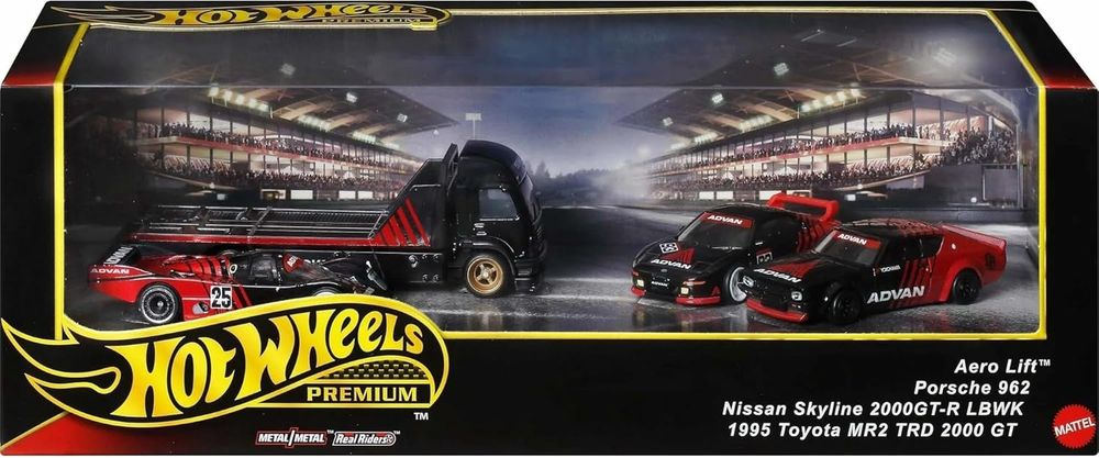 Hot Wheels Premium Collector ADVAN 3 коли и 1 транспортер Диорама 1:64