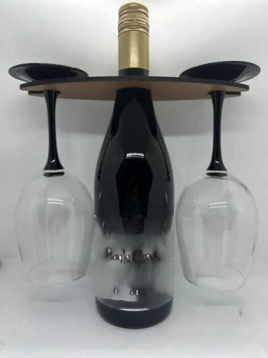 Suport din MDF pentru sticla si pahare de vin/sampanie