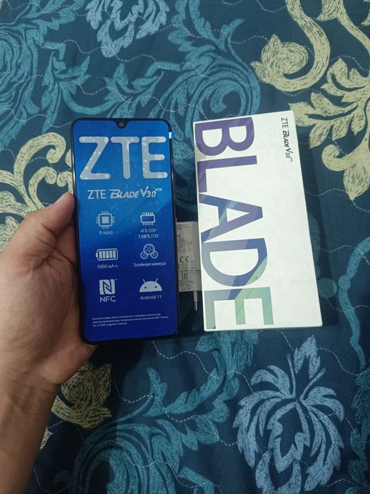 ZTE Blade V30 128GB Black Yengi Karobka Full Oyinga Zor 4G Original