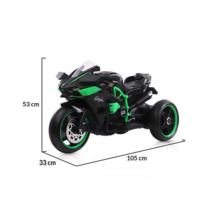 НОВО!Акумулаторен мотор с 3 гуми Ninja BLACK с 12V батерия,USB,LED