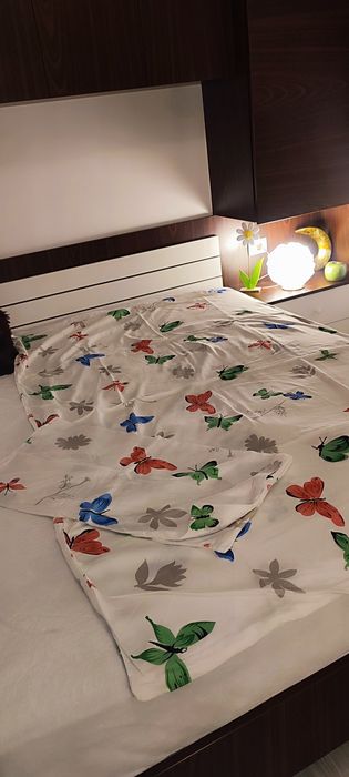 Lenjerie de pat, imprimeu fluturi, 100%bumbac satinat, nou