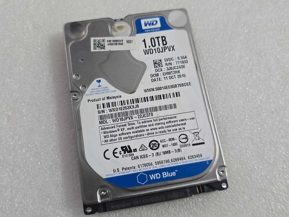 Hard disk Laptop WD Blue 1TB 2.5 inch, WD10JPVX, SATA 3, 5400 RPM, 8MB Cache