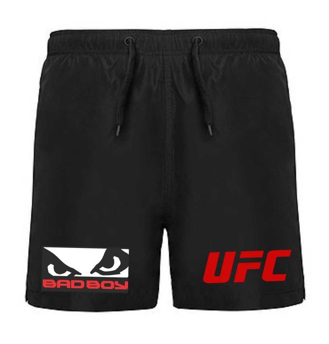 Мъжки къси панталони къси гащи плажни полиестер UFC Bad Boy MMA S M L XL XXL