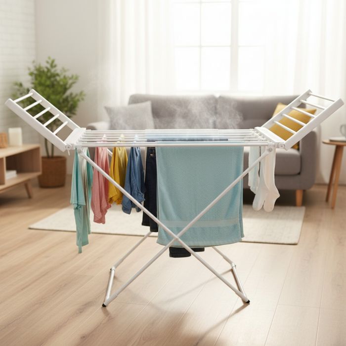 ХИТ!Електрическа сгъваема сушилня за дрехи с отопляеми пръчки