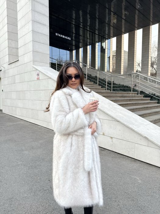 Удлиненная эко-шуба