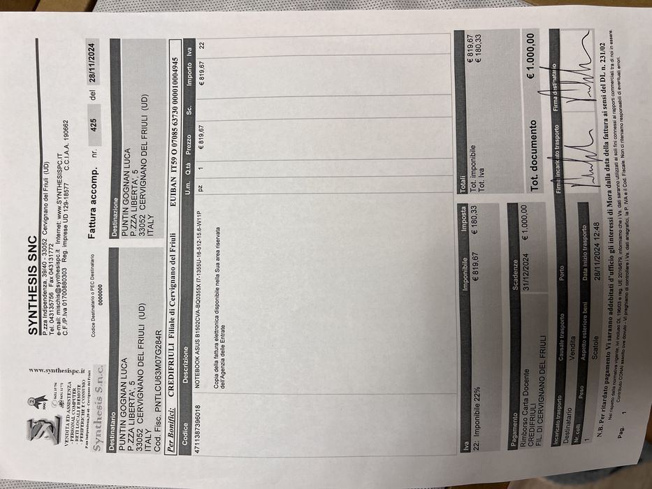 Laptop NoteBook Asus B1502CVA