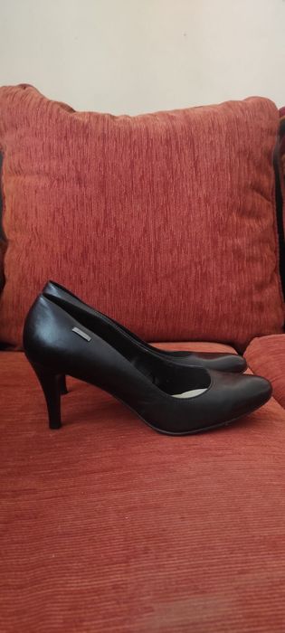 Pantofi cu toc cui, din piele, damă (lux)
