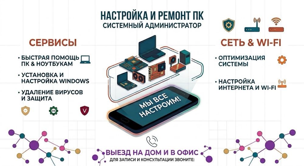 Программист!Айтишник!Установка Windows,Office.Большой опыт работы!